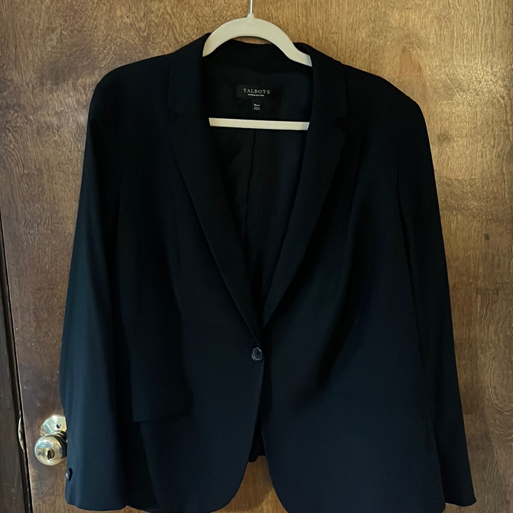 Talbots one-button black jacket in 16WP